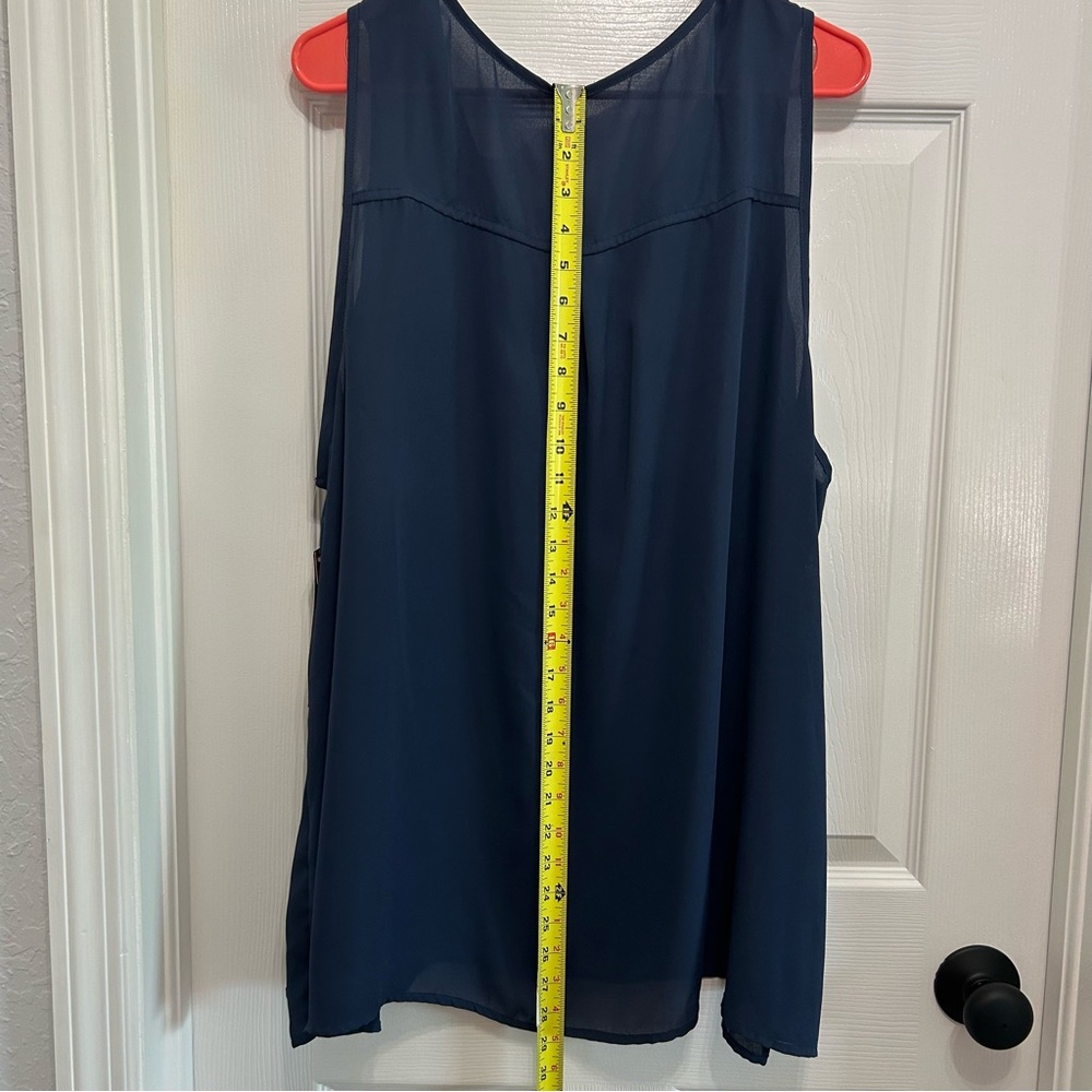 Massini Navy Blue zippered tank size 3XL - Picture 6 of 9